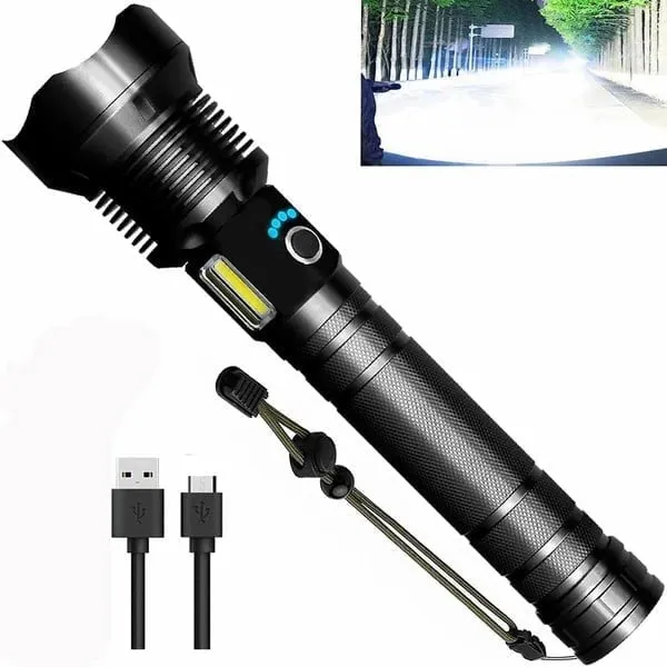LED Rechargeable Tactical Laser Flashlight 6000 High Lumens